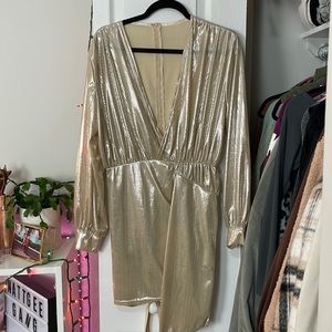 Evrything Nude Gold Party Dress